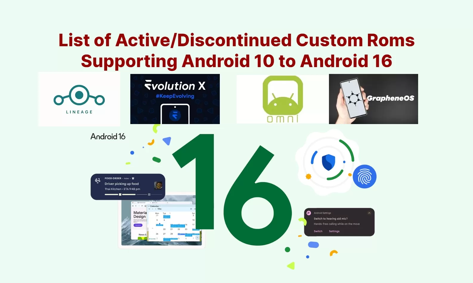 20+ Custom ROMs Supporting Android 10 to Android 16